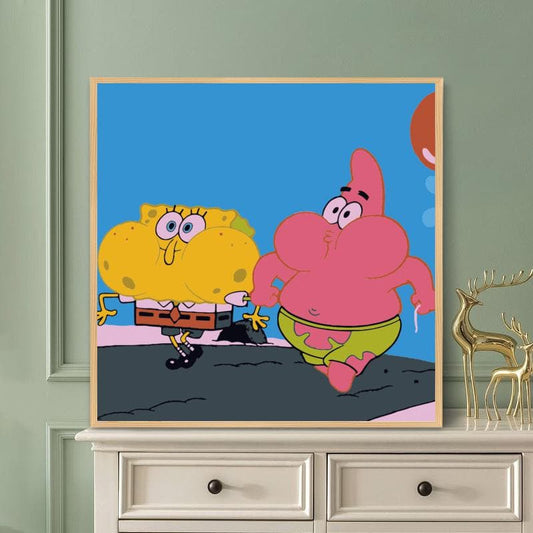 Breath-hold race between SpongeBoB and Patrick