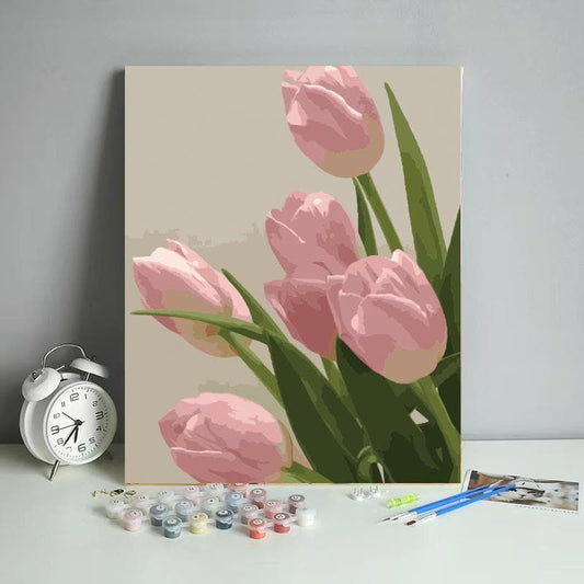 Pink tulips in detail