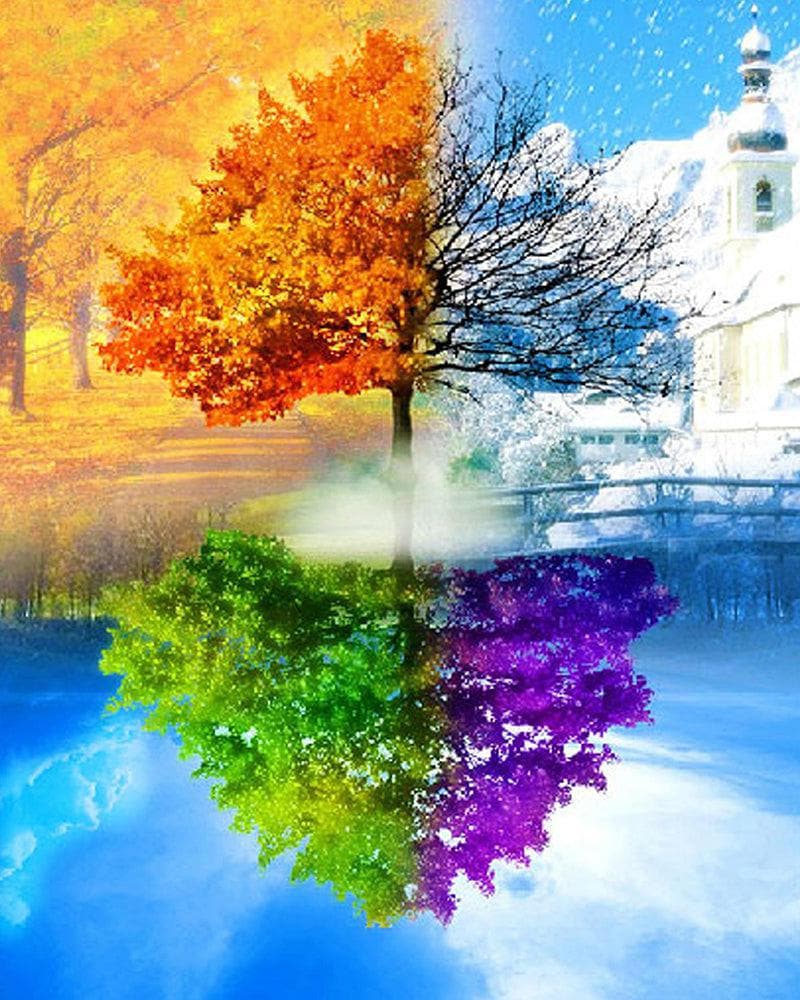 Colorful Four seasons tree