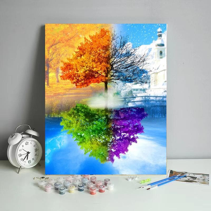 Colorful Four seasons tree