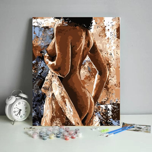 Paint-by-numbers-Woman after shower