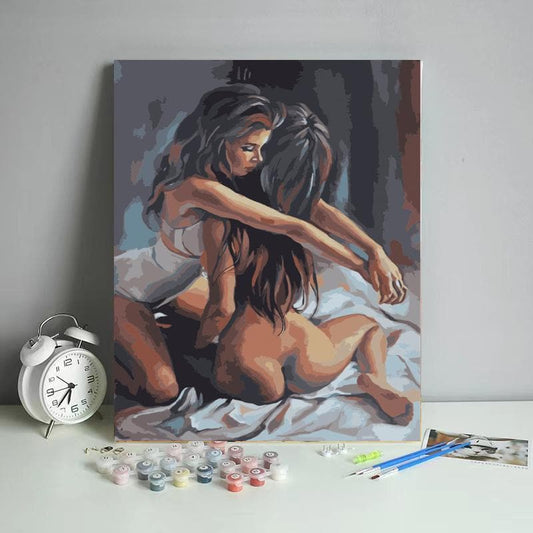 Paint-by-numbers-Two women on the bed