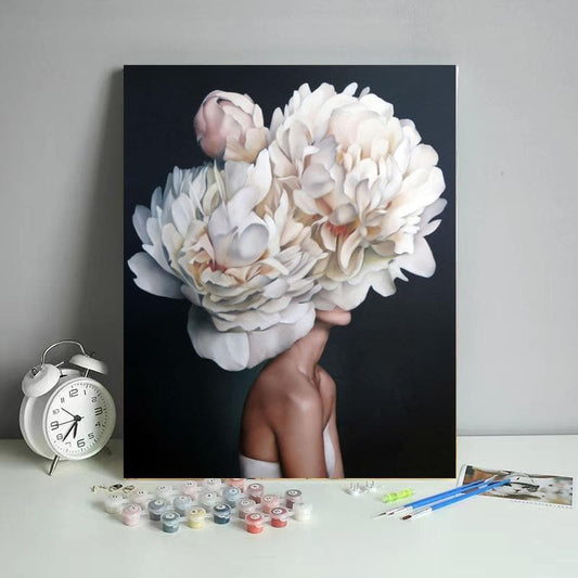 Paint-by-numbers-Abstract flower girl