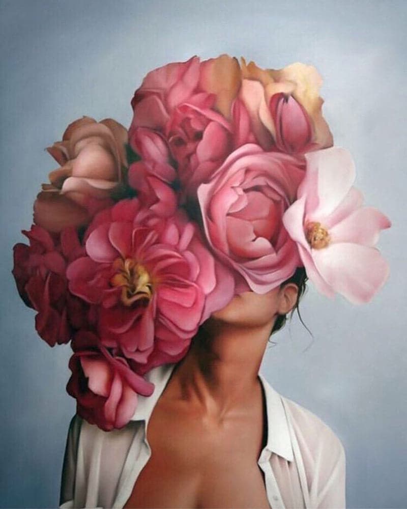 Paint-by-numbers-in-real-Abstract flower woman