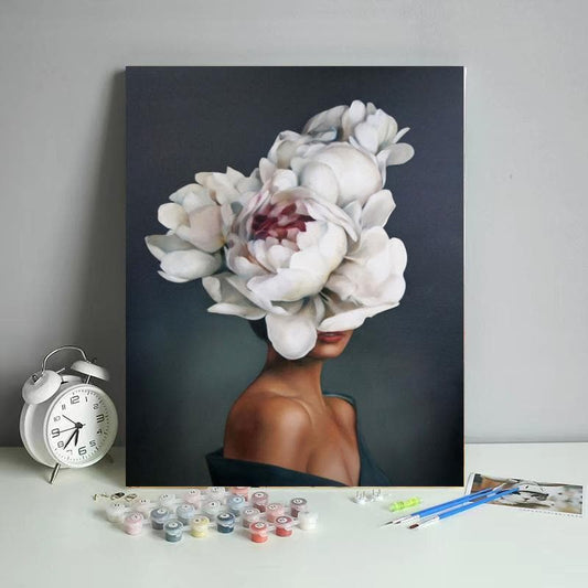 Paint-by-numbers-Abstract flower woman