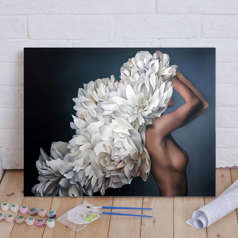 Paint-by-numbers-Abstract flower woman