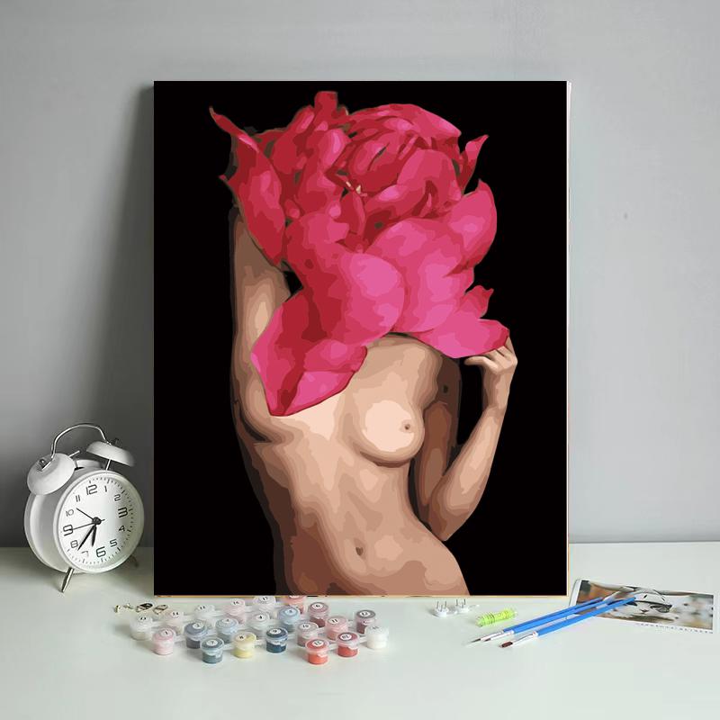 Paint-by-numbers-Abstract flower woman