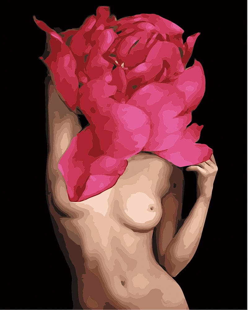 Paint-by-numbers-in-real-Abstract flower woman