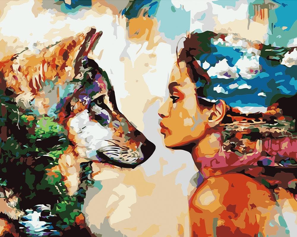 Wolf and woman