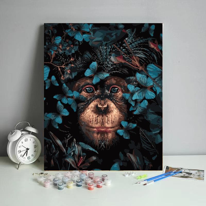 Ape hidden in flowers