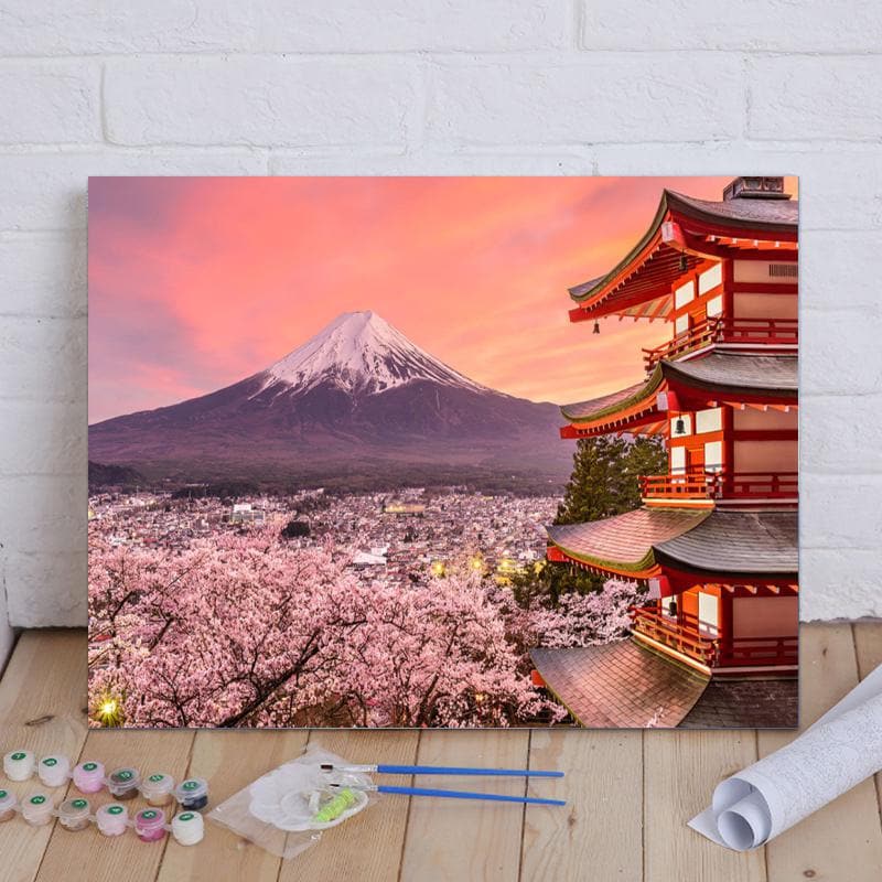 The mountain FUJI at sunset