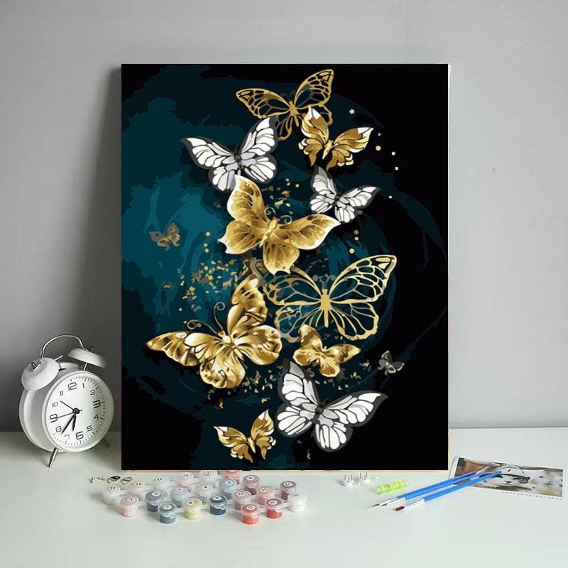 Gold&white butterflies