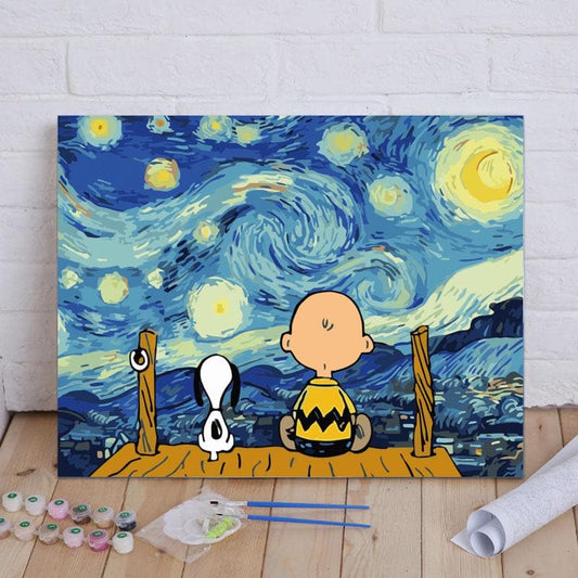 Charlie&Snoopy in Vincent van Gogh's masterpiece